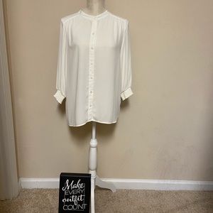 Chico’s Blouse Cream Beige Ivory Size 0 Polyester